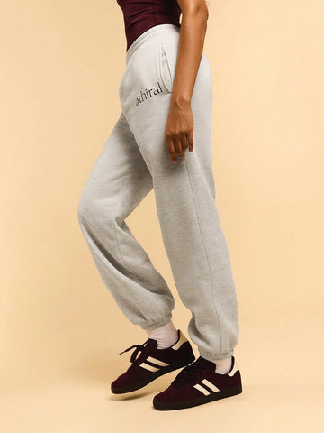 Athîral Women's Letter Print Pocket Grey Marl Pocket Drawstring Elastic Leg Casual Sweatpants Fall/Winter