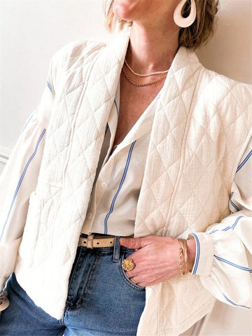 Autumn Casual Striped Drop-Shoulder Loose Shirt