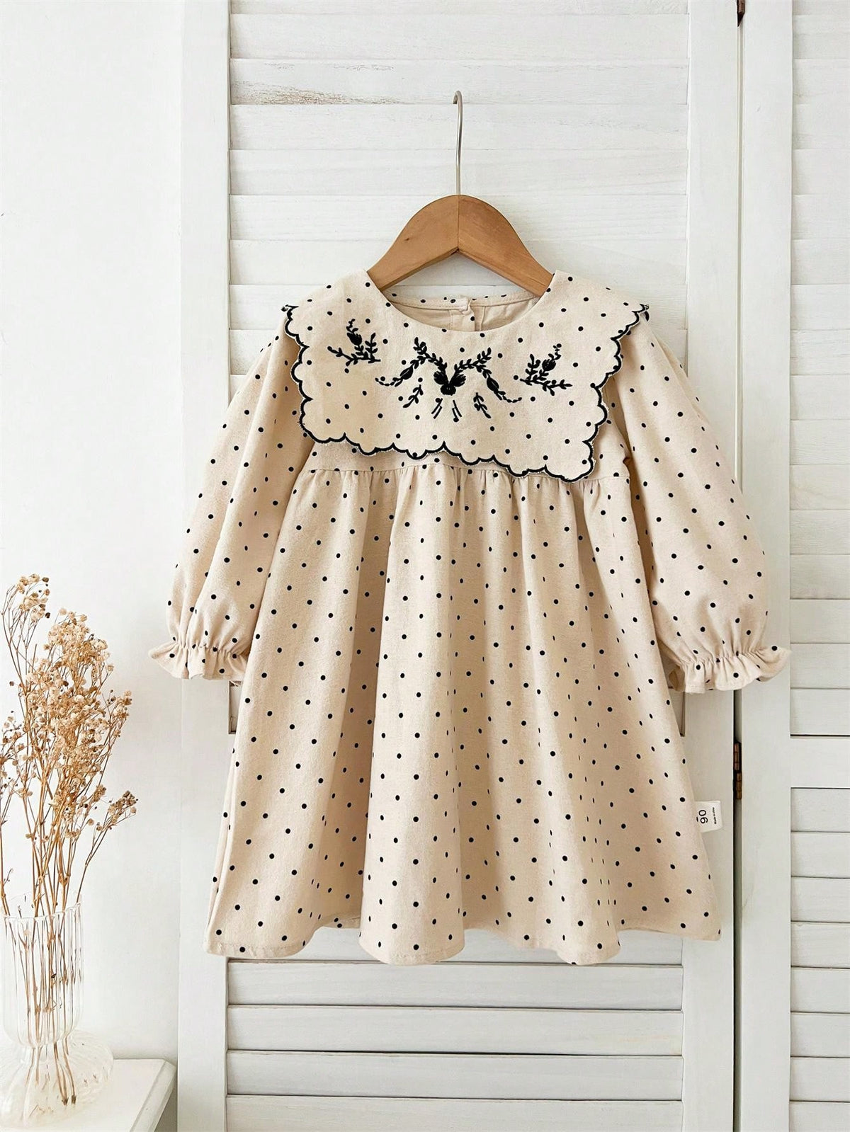 Autumn Girls Dress, Cute Toddler Clothing, Round Neck Loose Version Ruffle Children Dress