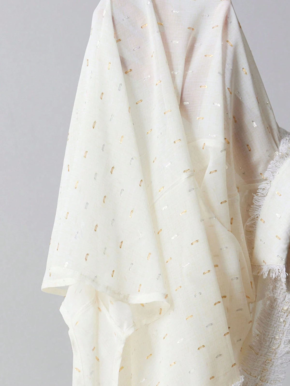 Aveloria Modichic Elegant Commuter Formal Foil Chiffon Fabric Collar & Cuff Tweed Trim Long Sleeve Blouse For Women