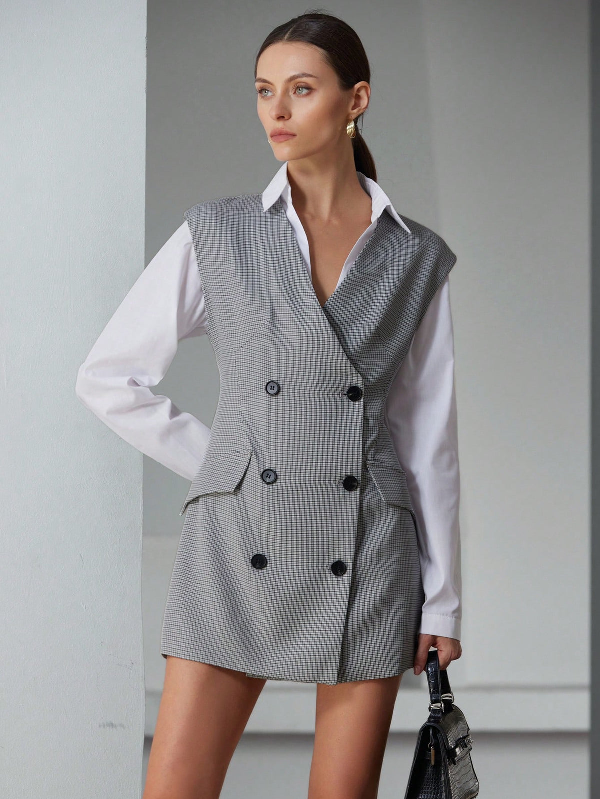 Aveloria Modichic Women Front Button Sleeveless Pocket Simple Casual Short Dress