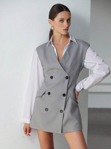 Aveloria Modichic Women Front Button Sleeveless Pocket Simple Casual Short Dress