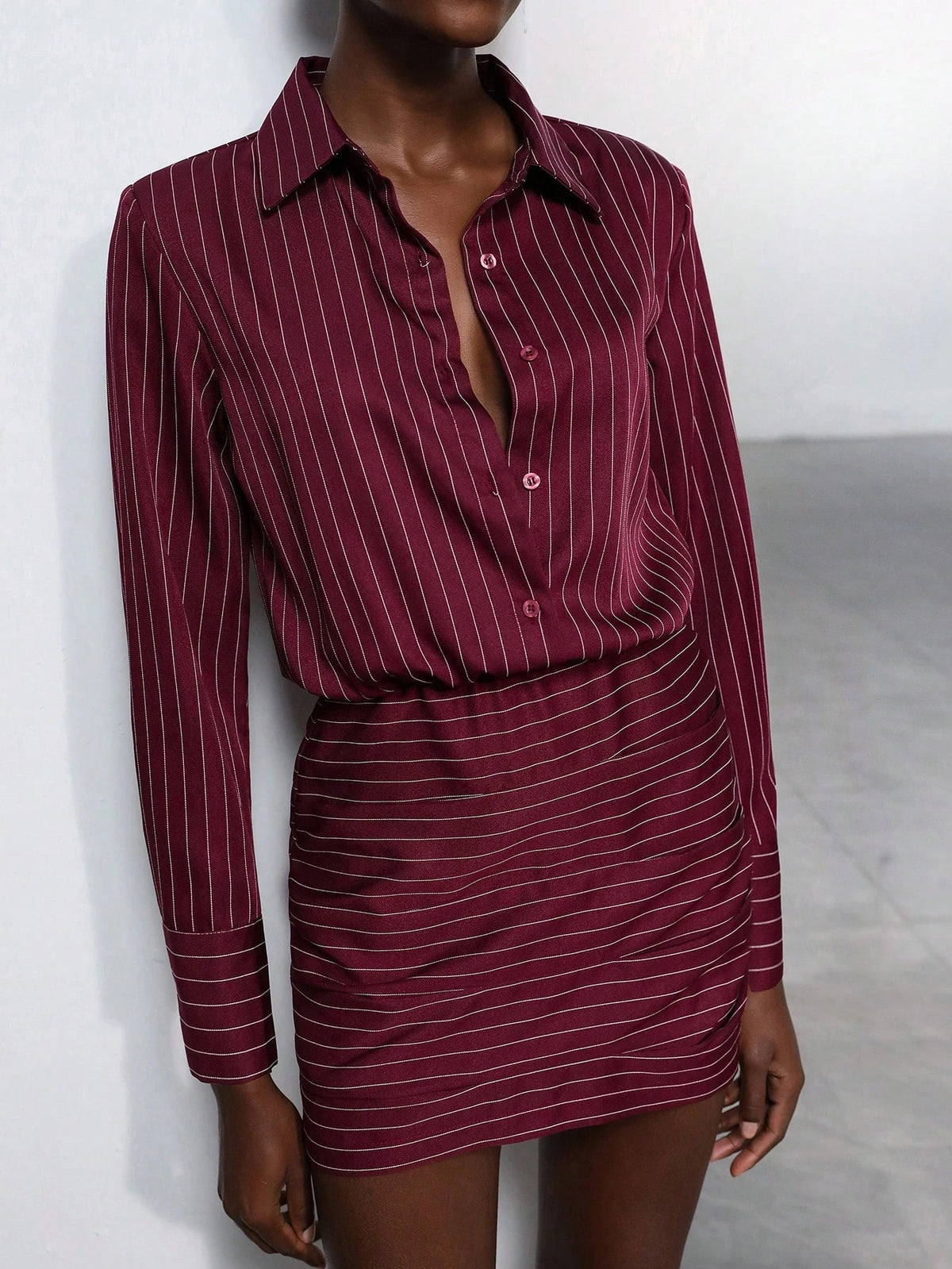 Aveloria Modichic Women Minimalist Striped Bodycon Mini Dress