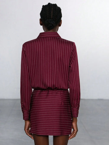 Aveloria Modichic Women Minimalist Striped Bodycon Mini Dress