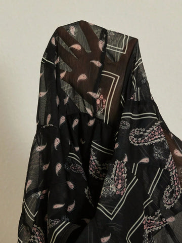 Aveloria Rosie Floral Print Chiffon Short Dress With Long Sleeve