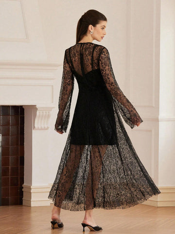 Aveloria Rosie French Romantic, Sexy Minimalist Lace Hollow Out Spaghetti Strap Bodycon Dress For Women, Spring