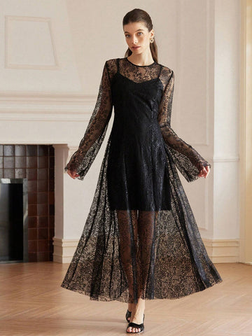 Aveloria Rosie French Romantic, Sexy Minimalist Lace Hollow Out Spaghetti Strap Bodycon Dress For Women, Spring