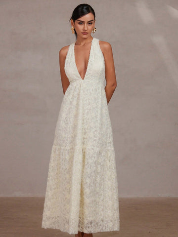 Aveloria Rosie Italian Elegant Formal Light Mini Dress With Rhinestone Decorated Collar And Hollow-Out Bust, A-Line Sleeveless, For Women Spring