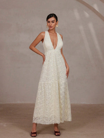 Aveloria Rosie Italian Elegant Formal Light Mini Dress With Rhinestone Decorated Collar And Hollow-Out Bust, A-Line Sleeveless, For Women Spring