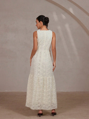 Aveloria Rosie Italian Elegant Formal Light Mini Dress With Rhinestone Decorated Collar And Hollow-Out Bust, A-Line Sleeveless, For Women Spring