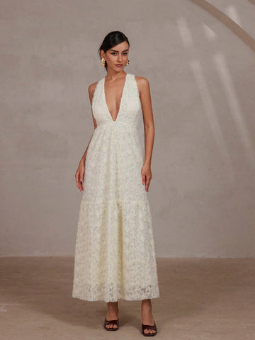 Aveloria Rosie Italian Elegant Formal Light Mini Dress With Rhinestone Decorated Collar And Hollow-Out Bust, A-Line Sleeveless, For Women Spring