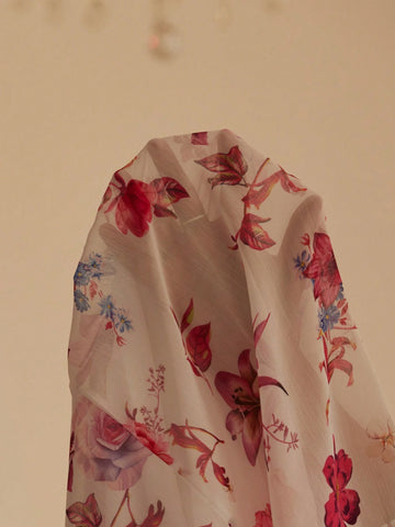 Aveloria Rosie New Gentle Stand Collar Pleated Waist A-Line Slimming Puff Sleeve Floral Print Button Front Mini Dress For Women