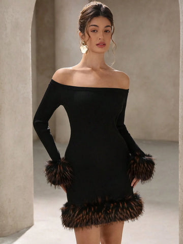 Aveloria Rosie Women Faux Fur Patchwork Mini Skirt, Suitable For Valentine's Day And Spring Season