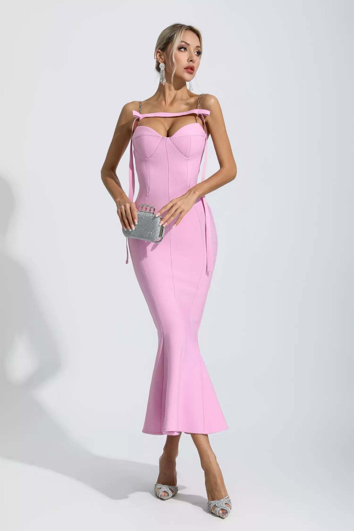 Averie Pink Bandage Maxi Dress