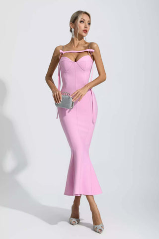 Averie Pink Bandage Maxi Dress