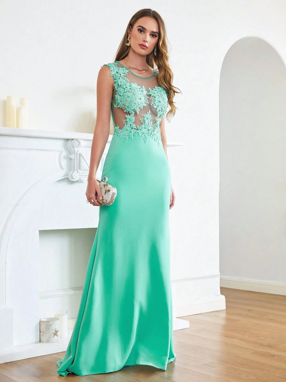 BABYONLINE D.R.E.S.S. Women's Fashionable Slim Fit Round Neck Bodycon Dress, Perfect For Evening Party