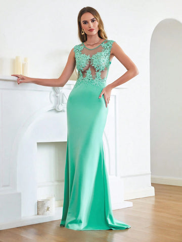 BABYONLINE D.R.E.S.S. Women's Fashionable Slim Fit Round Neck Bodycon Dress, Perfect For Evening Party