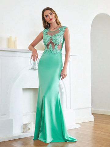 BABYONLINE D.R.E.S.S. Women's Fashionable Slim Fit Round Neck Bodycon Dress, Perfect For Evening Party