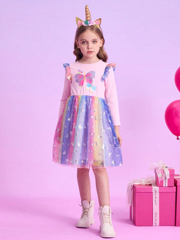 Spring Autumn Princess Girls Dresses Long Sleeve Children's Clothing Cotton Toddler Young Girl Dress