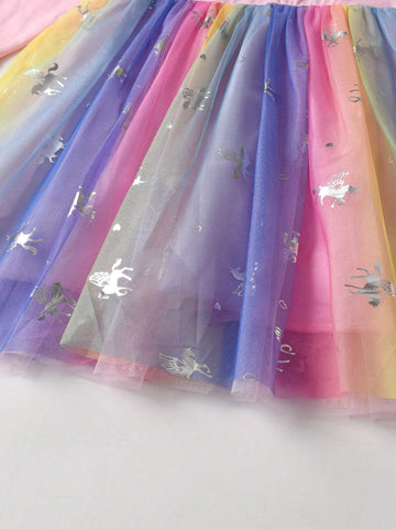 Young Girls Dresses Flare Long Sleeve Toddler Princess Party Dress