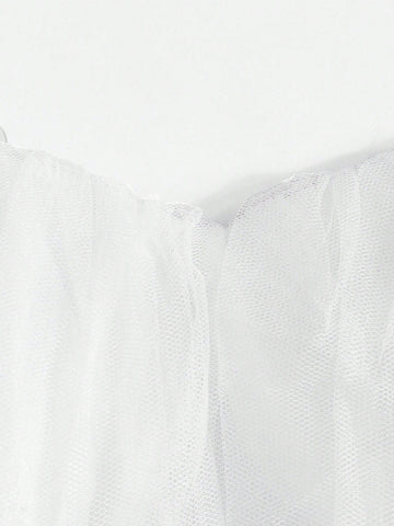 Backless Mesh Tube Wedding Dress Without Veil