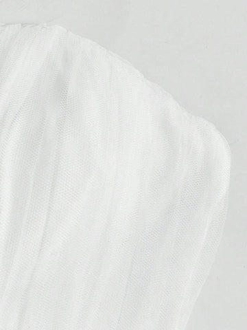 Backless Mesh Tube Wedding Dress Without Veil