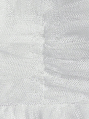 Backless Mesh Tube Wedding Dress Without Veil