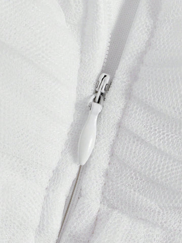 Backless Mesh Tube Wedding Dress Without Veil