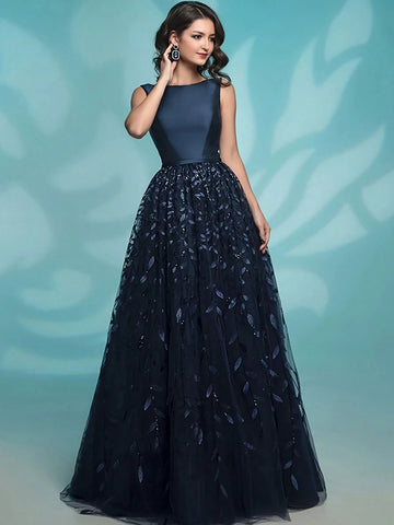 Backless Sleeveless Embroidered Mesh Ruffle Hem Dress