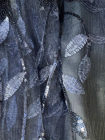 Backless Sleeveless Embroidered Mesh Ruffle Hem Dress