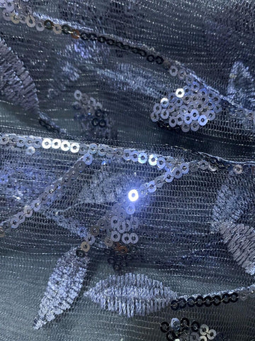 Backless Sleeveless Embroidered Mesh Ruffle Hem Dress