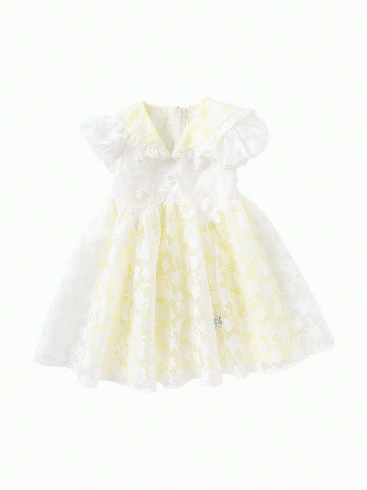 Balabala Baby Dress Kids' Summer Floral Trendy Girls' Puff Sleeve Dress