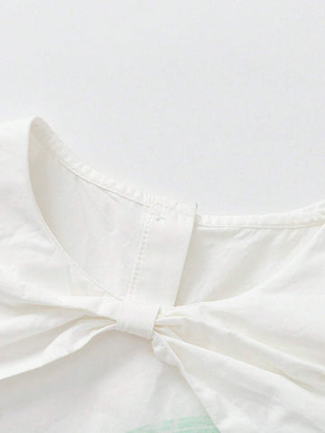 Balabala Baby Short Sleeve Shirt Children's Kids' Clothing Girls' Top Sweet 2024 Summer New Cotton T-Shirt