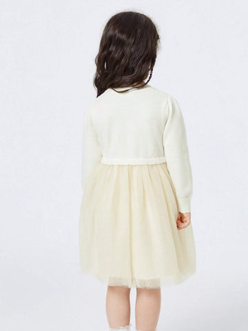 Balabala Balabala Girls' Dress, Butterfly Bow Dress, Stylish And Sweet
