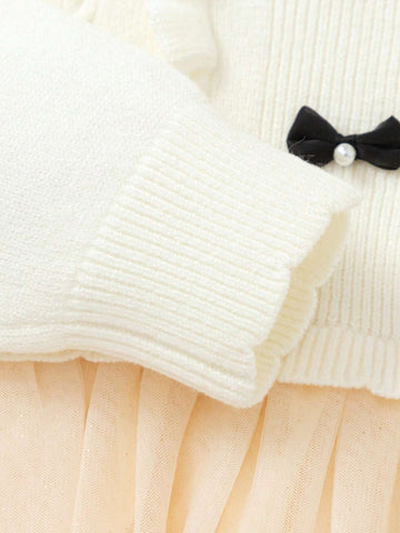 Balabala Balabala Girls' Dress, Butterfly Bow Dress, Stylish And Sweet