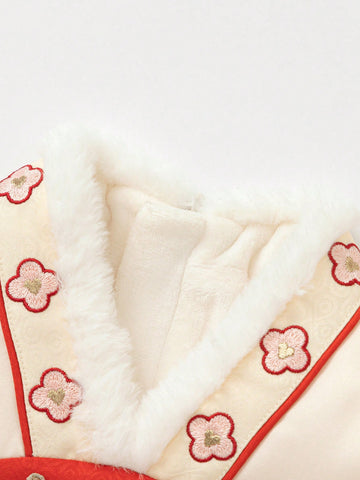 Balabala Balabala Girls' Hanfu-Style Dress, Warm And Trendy Chinese-Inspired Outfit
