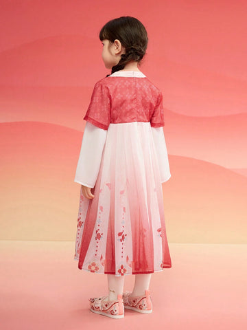 Balabala Balabala Girls' Hanfu Dress, 2025 New Year Chinese Style Outfit