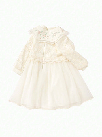 Balabala Balabala Girls' Qipao Dress Autumn Floral Net Yarn Children's Dress