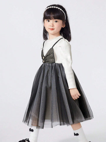 Balabala Balabala Young Girl Dress, Girls' New Princess Dress For Fall