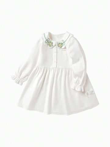 Balabala Balabala Young Girls Dress Autumn Lovely Peter Pan Collar A-Line