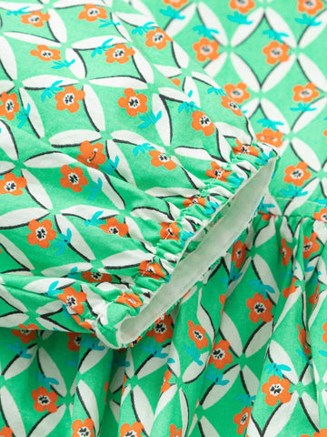 Balabala Balabala Young Girls Dress Young Girls Autumn Children's Dress Rural Style Floral Print Sweet A-Line Dress