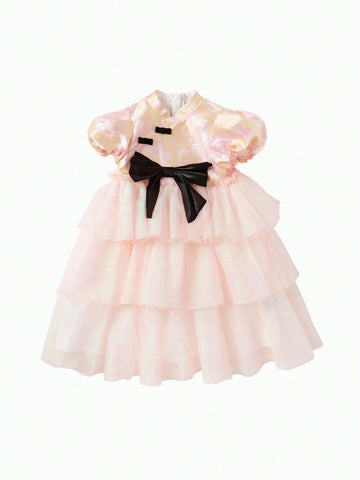Balabala Young Girl Dress, Summer Wear, Princess Elegant And Sweet Style, Bowknot Dress