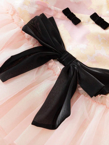 Balabala Young Girl Dress, Summer Wear, Princess Elegant And Sweet Style, Bowknot Dress