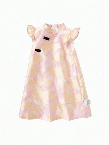 Balabala Children's Dress, Summer Wear, Girls' Sweet Princess Dress, Girls' Elegant Style, Baby A-Line Dress