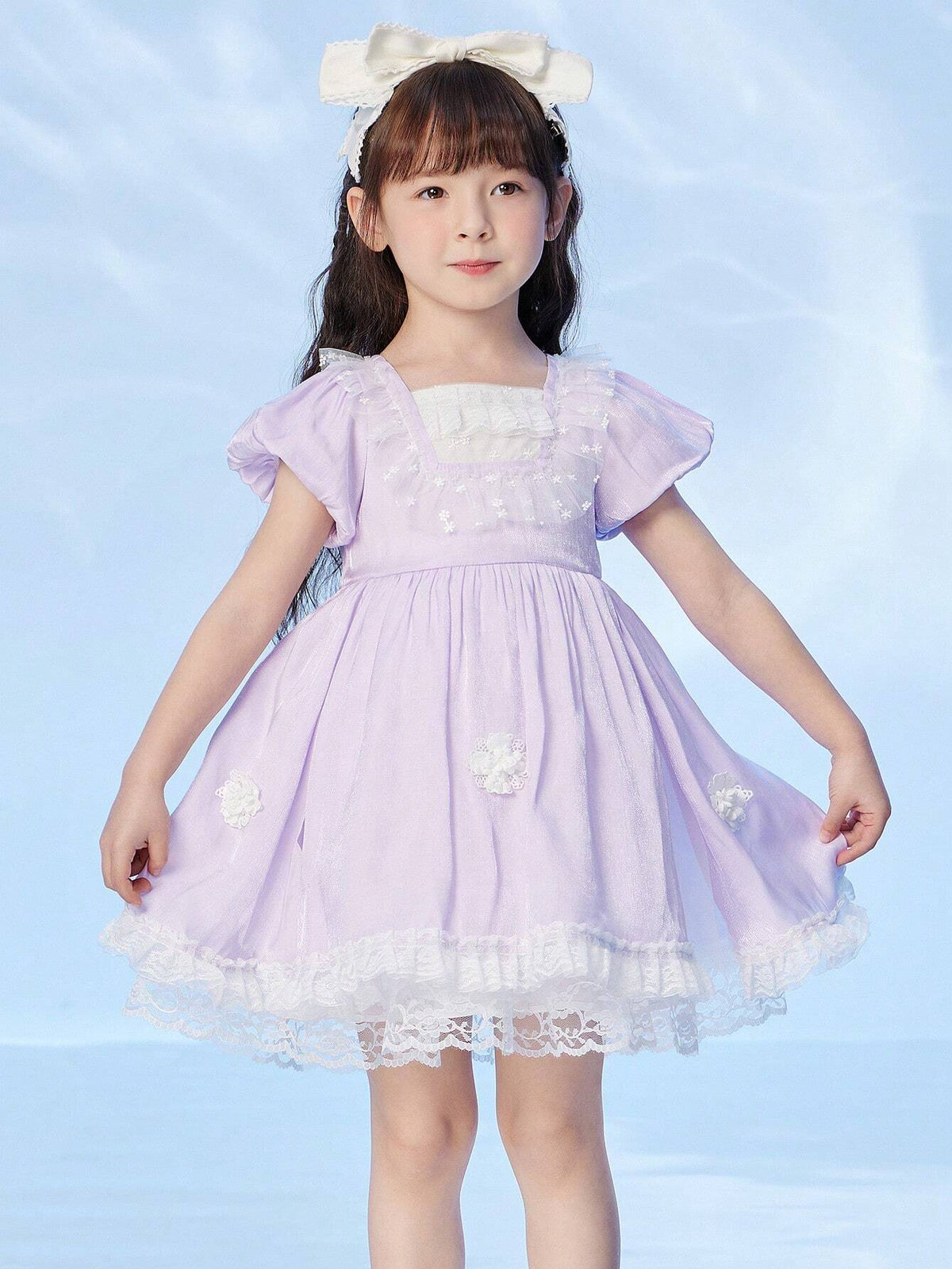 Balabala Children's Skirt, Summer Patchwork Mesh Dress, Girls' Baby Dress, Lolita Style, Princess Skirt