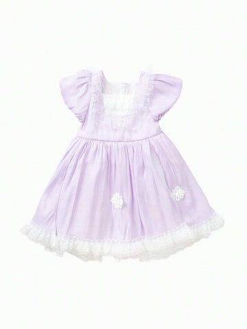 Balabala Children's Skirt, Summer Patchwork Mesh Dress, Girls' Baby Dress, Lolita Style, Princess Skirt