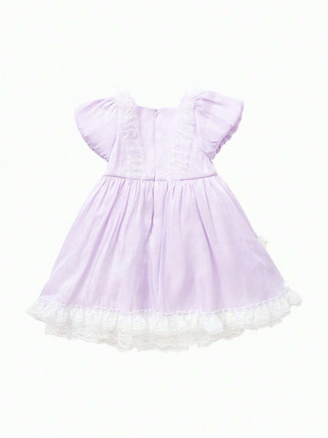 Balabala Children's Skirt, Summer Patchwork Mesh Dress, Girls' Baby Dress, Lolita Style, Princess Skirt