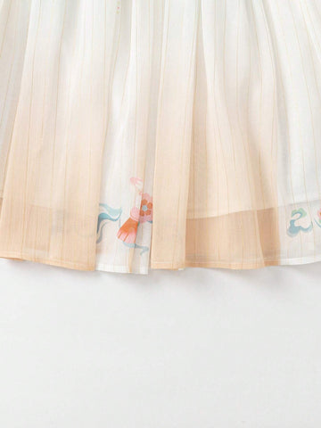 Balabala Girls' Dress Baby Children's Clothing 2024 Summer Children's Hanfu Ruqun Skirt