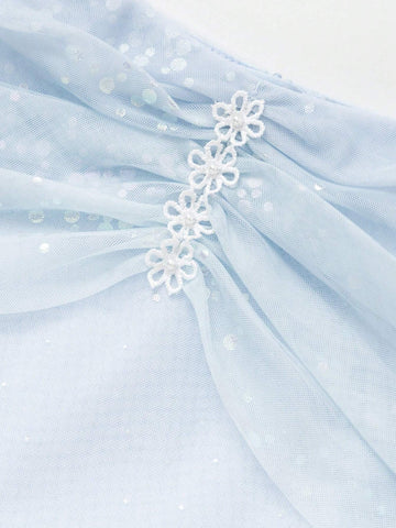 Balabala Girls' Dress, Mesh Princess Dress For Little Kids, Baby Summer Fashion, Princess Mesh Dress