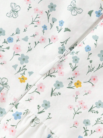 Balabala Girls' Dress Set Stylish Fashionable Floral Two-Piece Children's Autumn Fresh Literary